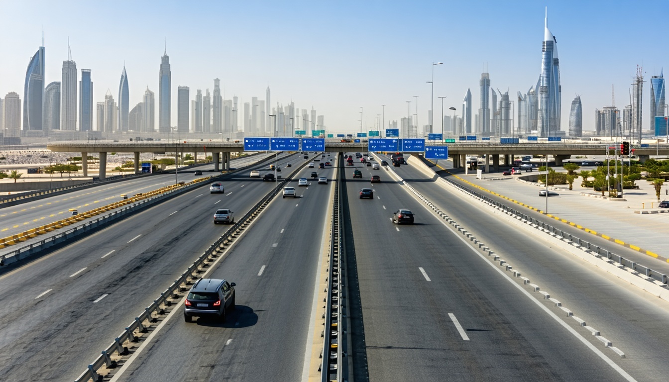 Dubai road network with electronic tolling